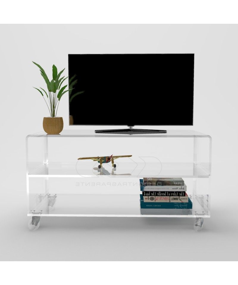 Thick Acrylic Tv Stands In Most Up To Date 80x35h60 Made To Measure Trolley Transparent Acrylic Tv Stand (View 1 of 10)