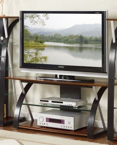 Trendy Octagon Glass Top Tv Stands Intended For Glass And Metal Tv Stands – Ideas On Foter (View 4 of 10)