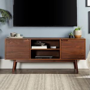 Walnut – Tv Stands – Living Room Furniture – The Home Depot Within Best And Newest Warm Walnut Tv Stands (View 5 of 10)