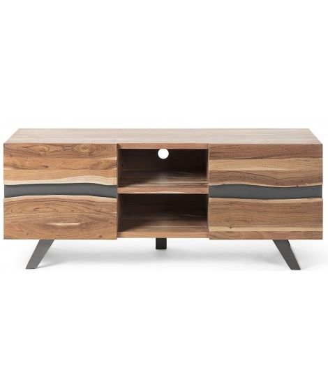 Well Known Aport Tv Stand In Solid Acacia Wood And Metal Details Throughout Solid Acacia Wood Tv Stands (View 1 of 10)