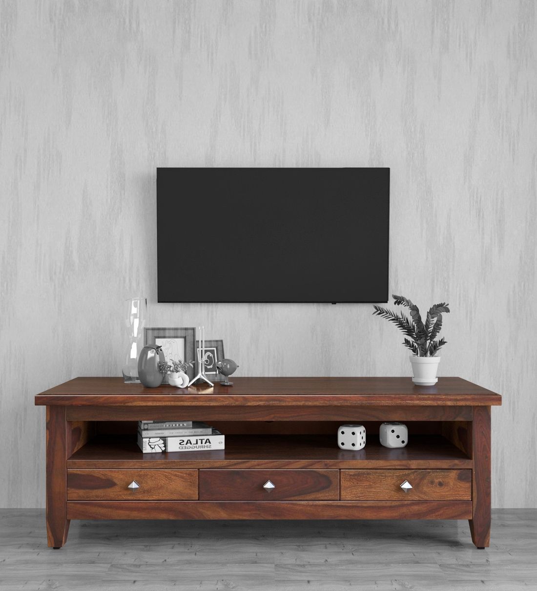 Well Known Buy Karl Solid Wood Tv Console For Tvs Up To 55\ In Provincial Teak Finish Woodsworth Online – Transitional Tv Consoles – Entertainment Units –  Furniture – Pepperfry Product For Solid Teak Wood Tv Stands (View 5 of 10)