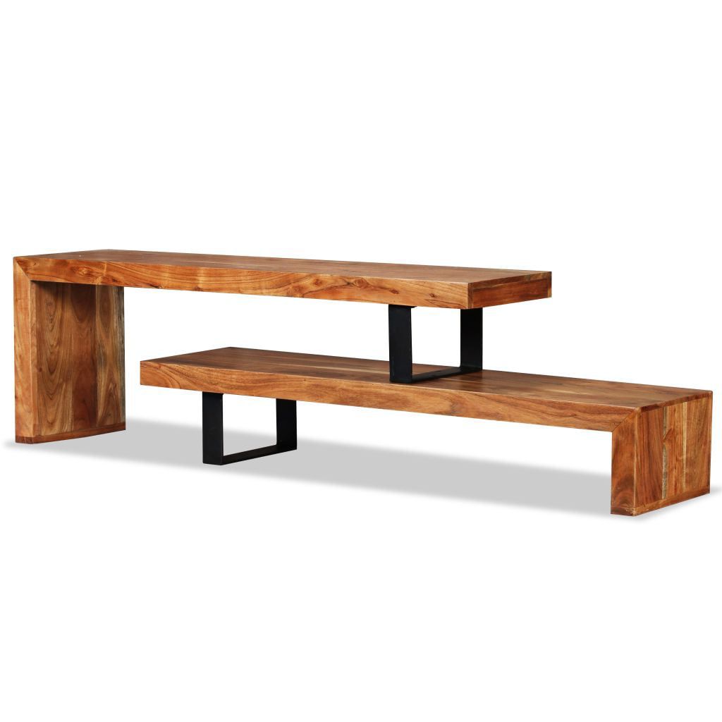 Well Known Solid Acacia Wood Tv Stands With Tv Stand Solid Acacia Wood – Walmart (View 9 of 10)