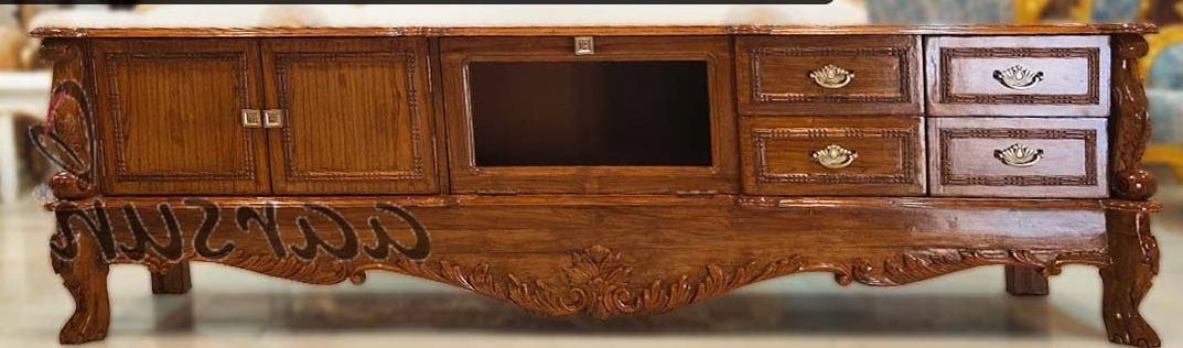Well Known Wooden Hand Carved Tv Stands Throughout Handcarved Led Tv Unit Wooden Tv Console Yt  (View 10 of 10)