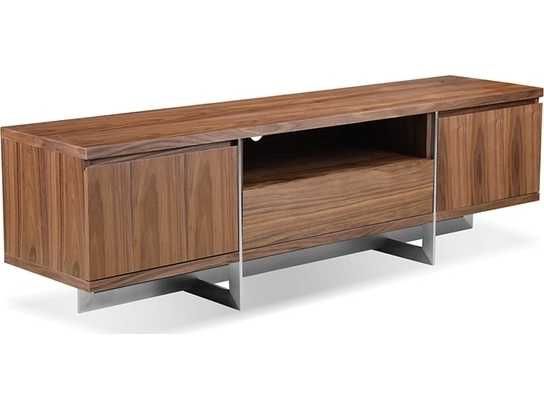 Well Liked Brushed Stainless Steel Tv Stands With Mobital Remi Walnut / Brushed Stainless Steel Tv Stand (View 8 of 10)