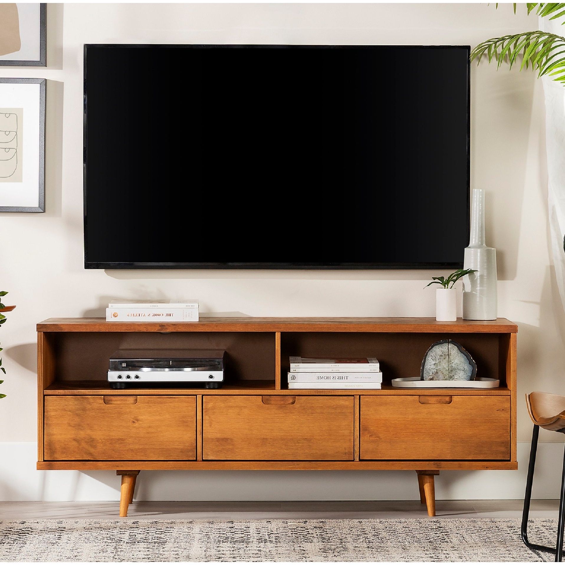 Well Liked Middlebrook Alby 58 Inch Mid Century Solid Wood Tv Console – On Sale –  Overstock – 25493089 Throughout Mid Century Tv Stands (View 4 of 10)