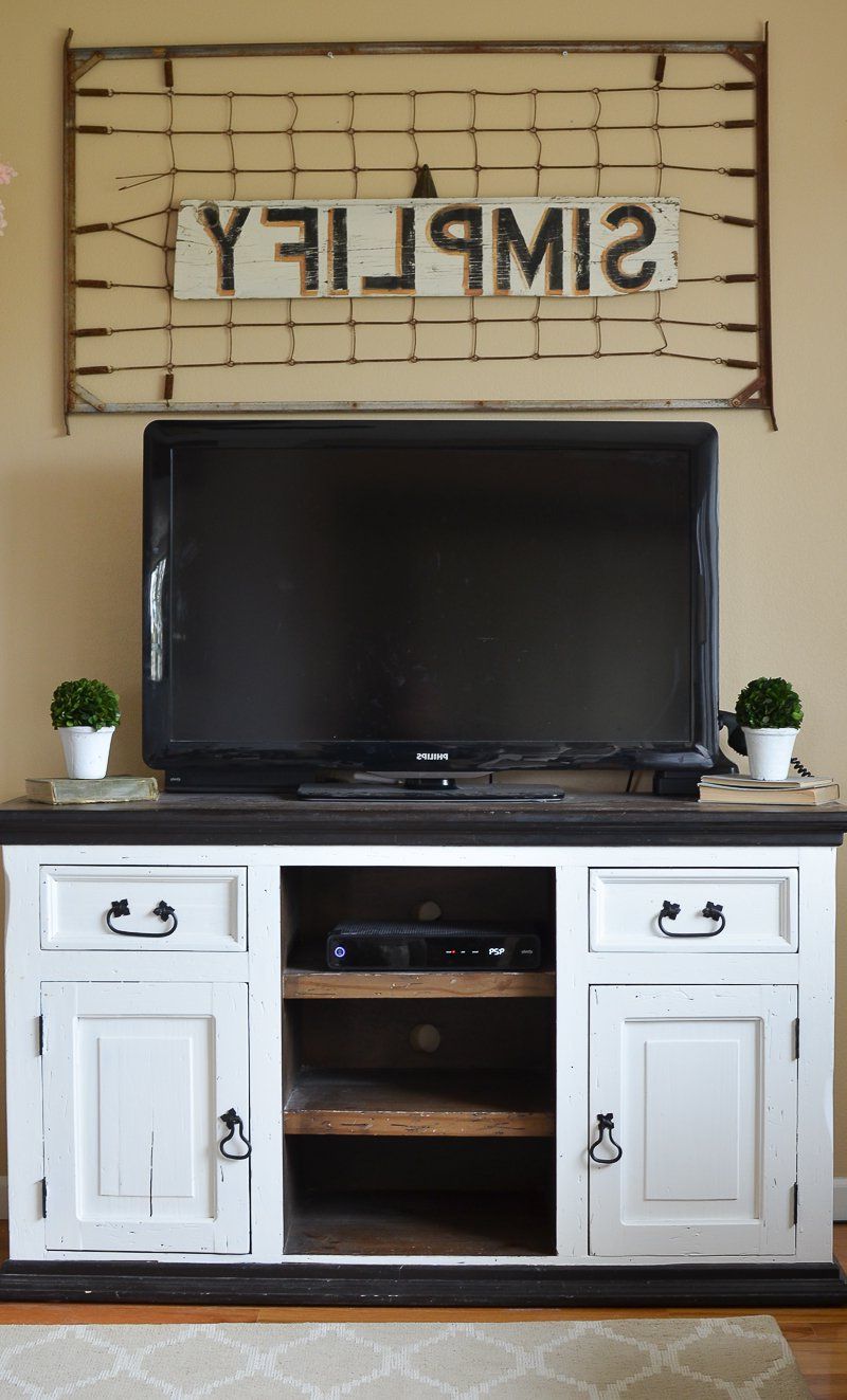 Widely Used Farmhouse Style Tv Stands Pertaining To Easy Farmhouse Style Tv Stand Makeover – Sarah Joy (View 10 of 10)