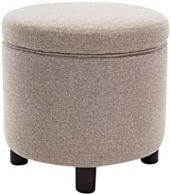 19 Inch Ottomans With Most Recent Amazon: Wovenbyrd 19 Inch Storage Ottoman With Lift Off Lid, Light  Brown Fabric : Everything Else (View 4 of 10)