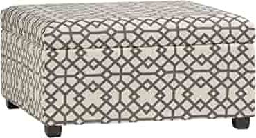 Amazon: Gdfstudio Christopher Knight Home Tempe Fabric Storage Ottoman, Grey  Geometric Patterned : Home & Kitchen For Newest Geometric Gray Ottomans (View 2 of 10)