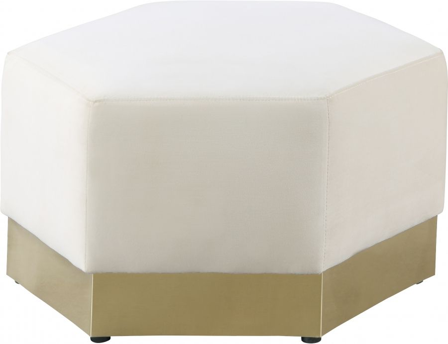 Best And Newest Luxe Geometric Ottoman (ivory Cream) • Lux Lounge Efr (888) 247 4411 Throughout Soft Ivory Geometric Ottomans (View 2 of 10)
