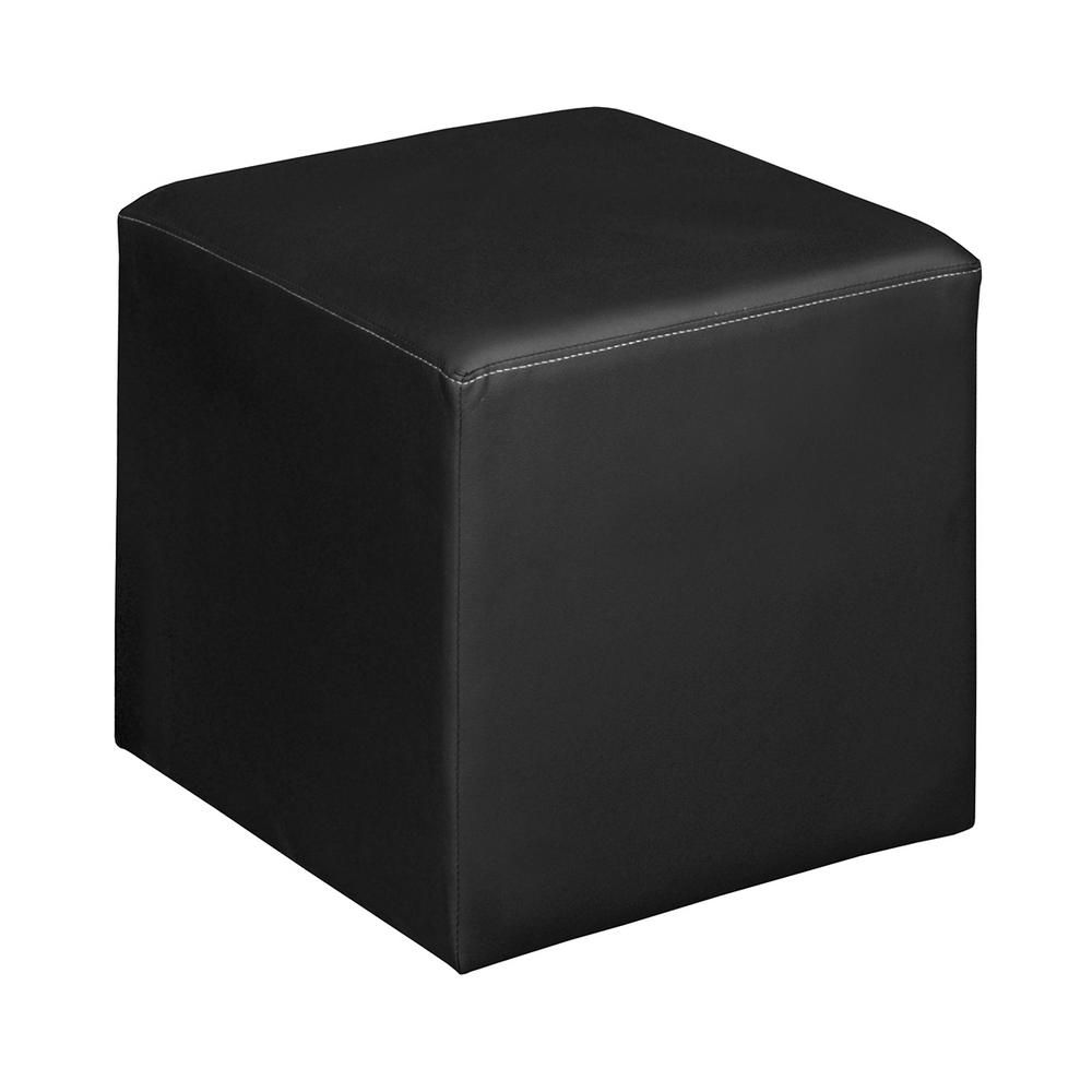 Box Leather Ottoman (black) – Egadgets Sa (pty) Ltd Intended For Current Black Ottomans (View 7 of 10)