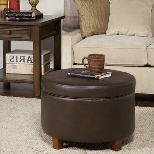 Brown Round Ottomans & Poufs You'll Love In  (View 2 of 10)
