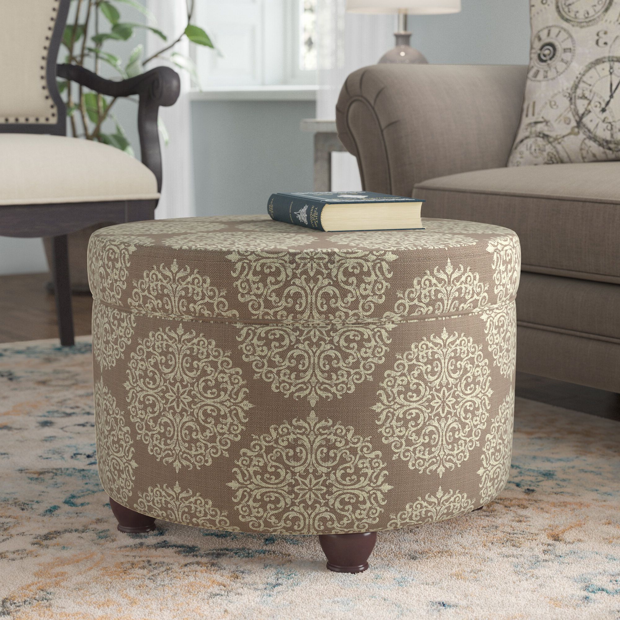 Brown Round Ottomans & Poufs You'll Love In  (View 1 of 10)