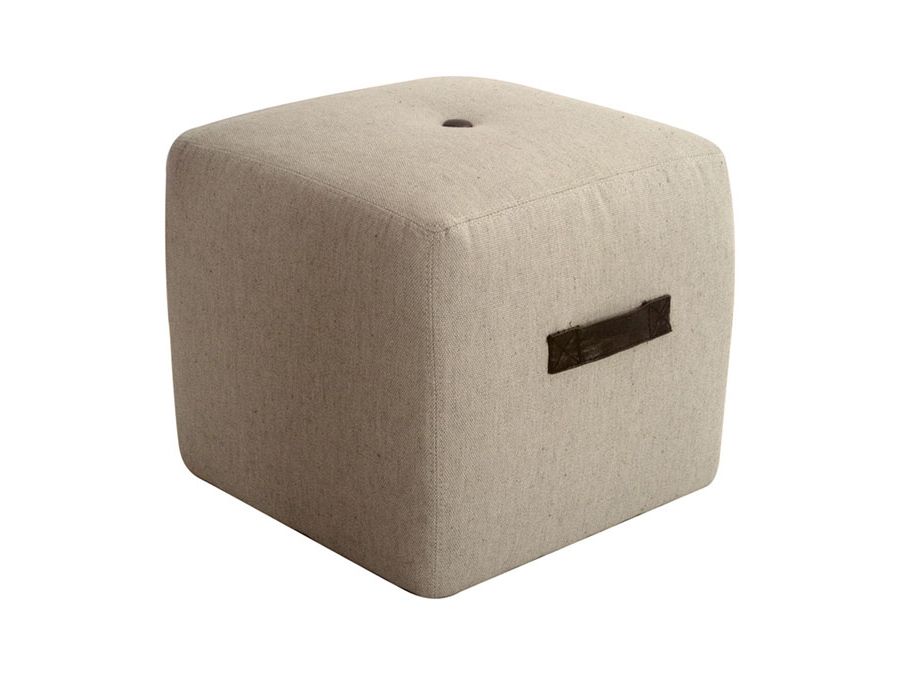 Current Solid Linen Cube Ottomans Intended For Ritz Cube Ottoman Sand Faux Linen Designer Handle Button Tuft – Shop For  Affordable Home Furniture, Decor, Outdoors And More (View 3 of 10)