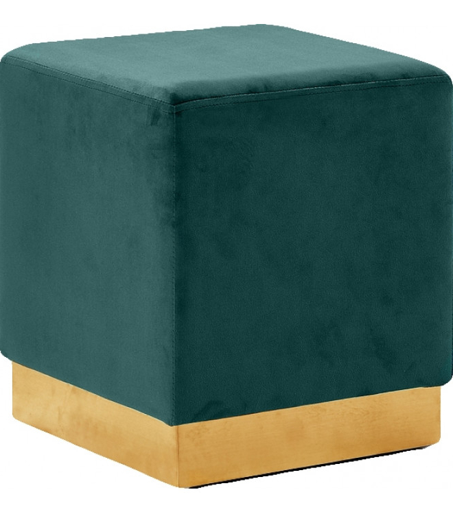 Deep Green Square Velvet Ottoman Footstool Gold Base Throughout Newest Dark Green Ottomans (Photo 9 of 10)