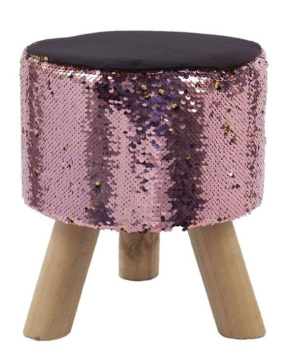 Fashionable Ottomans With Sequins Intended For Design Styles Pink Sequin Stool (Photo 3 of 10)