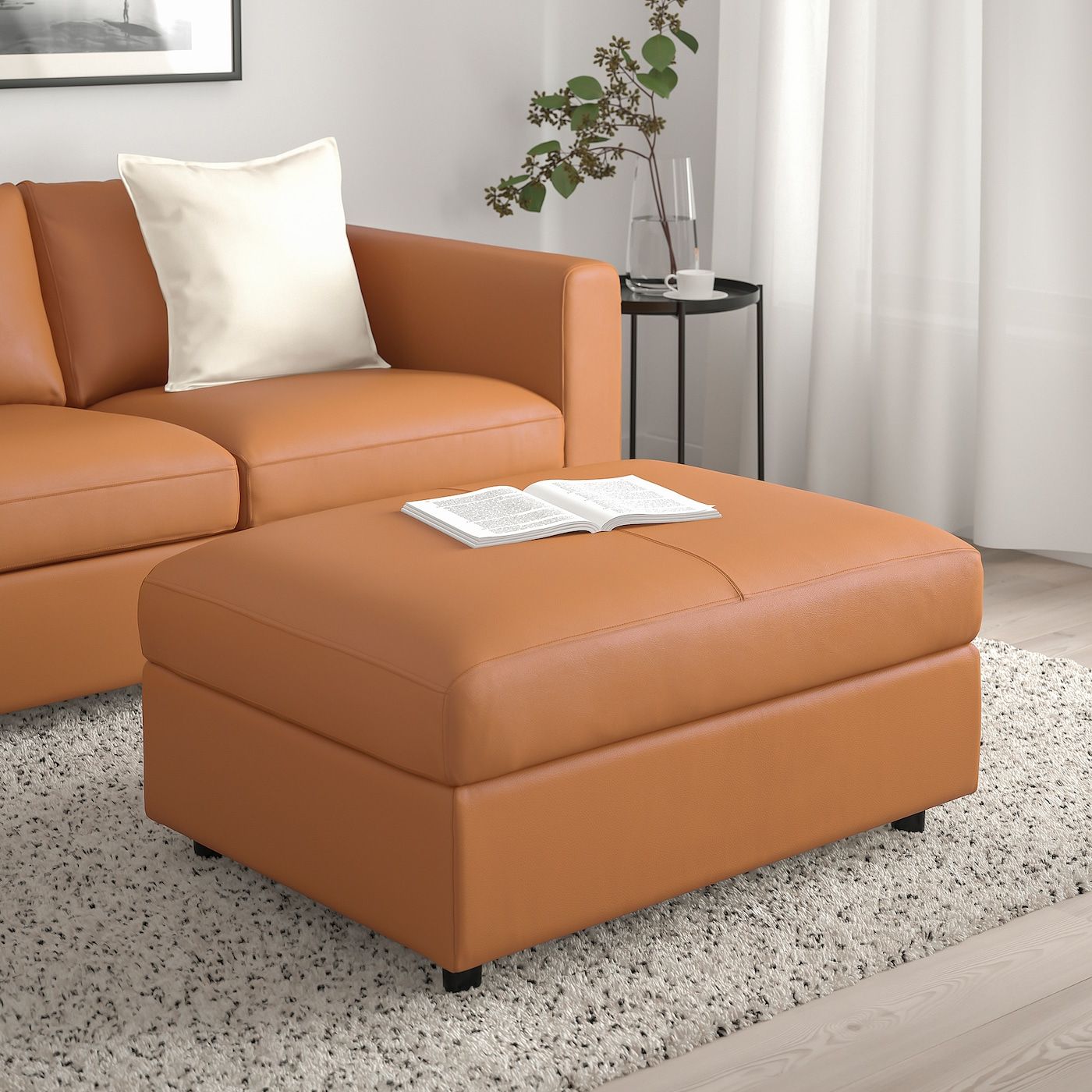 Finnala Ottoman With Storage, Grann/bomstad Golden Brown – Ikea With Current Brown Leather Ottomans (View 8 of 10)