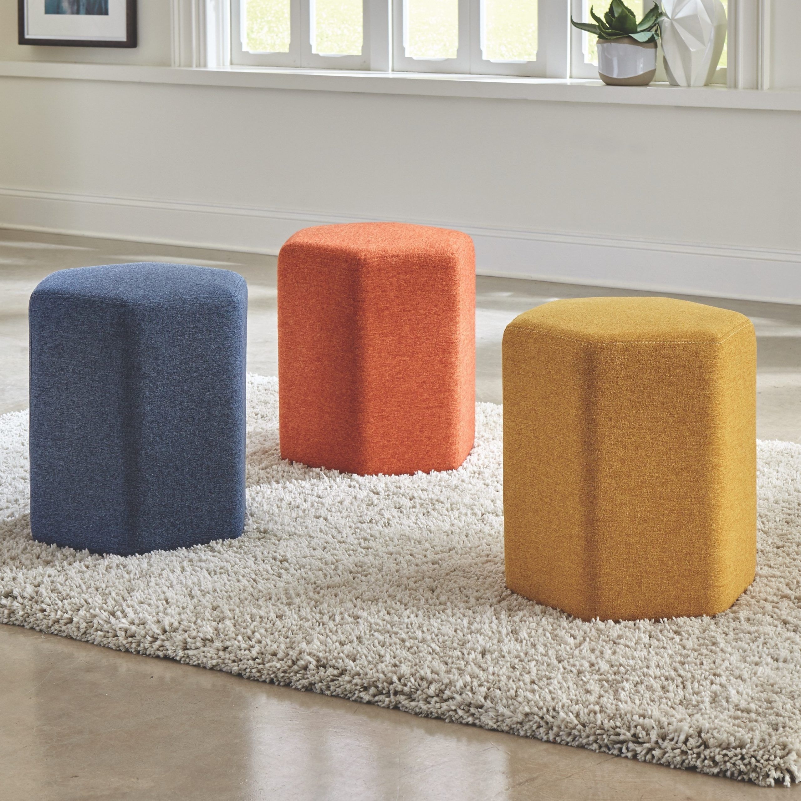 Hexagon Ottomans Inside Most Up To Date Contemporary Modern Style Hexagon Shaped Ottoman – Overstock –  (View 2 of 10)