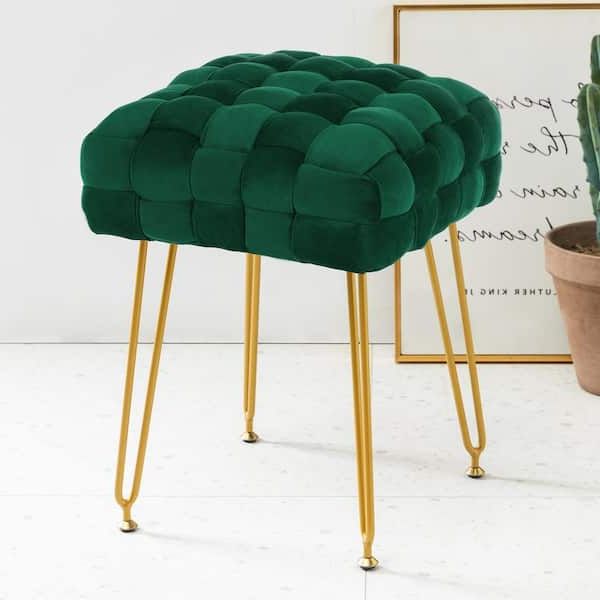 Latest Dark Green Ottomans For Lue Bona 18.5 In (View 3 of 10)