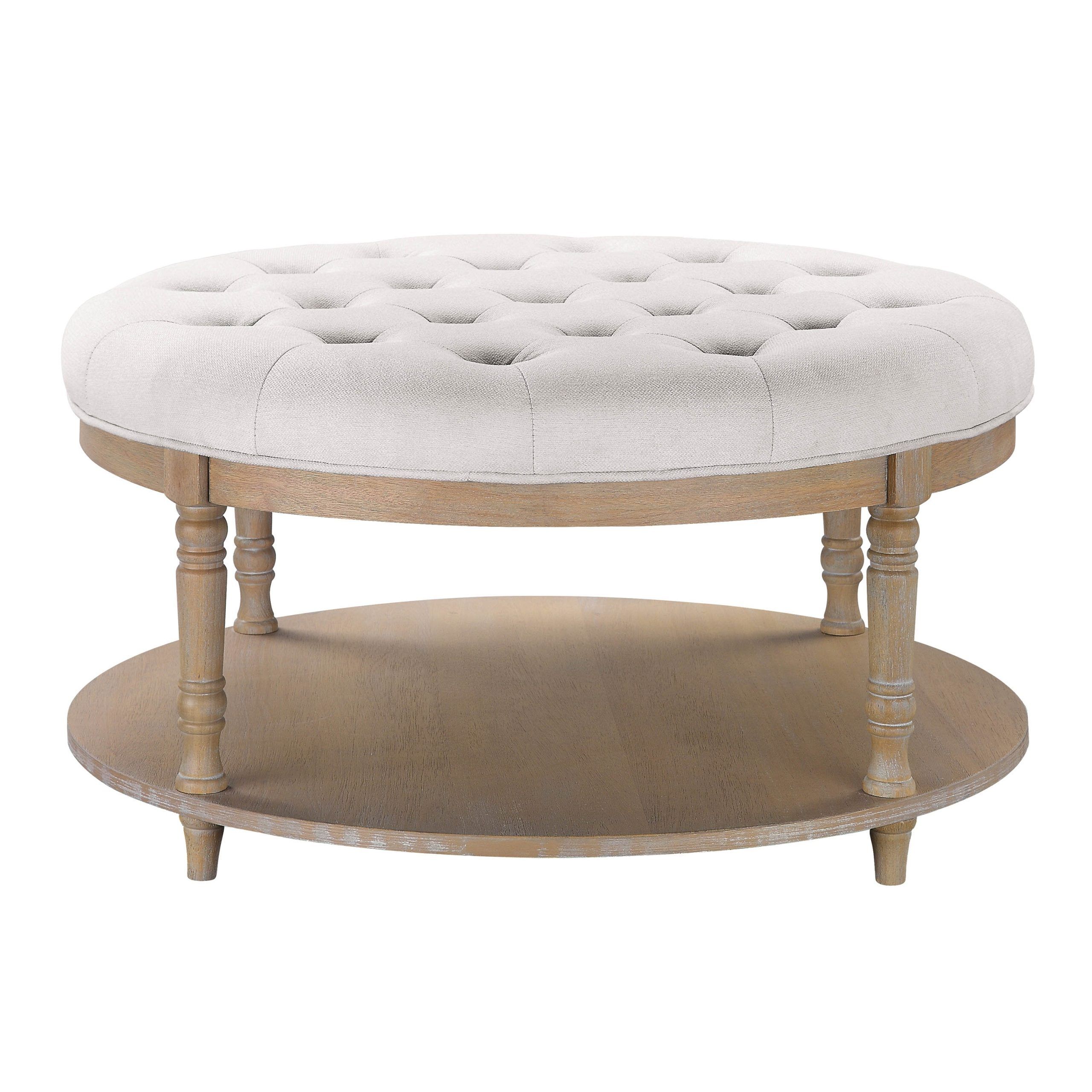 Most Popular 36 Inch Round Ottomans Within Corvus Savannah 36 Inch Round Storage Tufted Chesterfield Cocktail Ottoman  – Overstock –  (View 6 of 10)