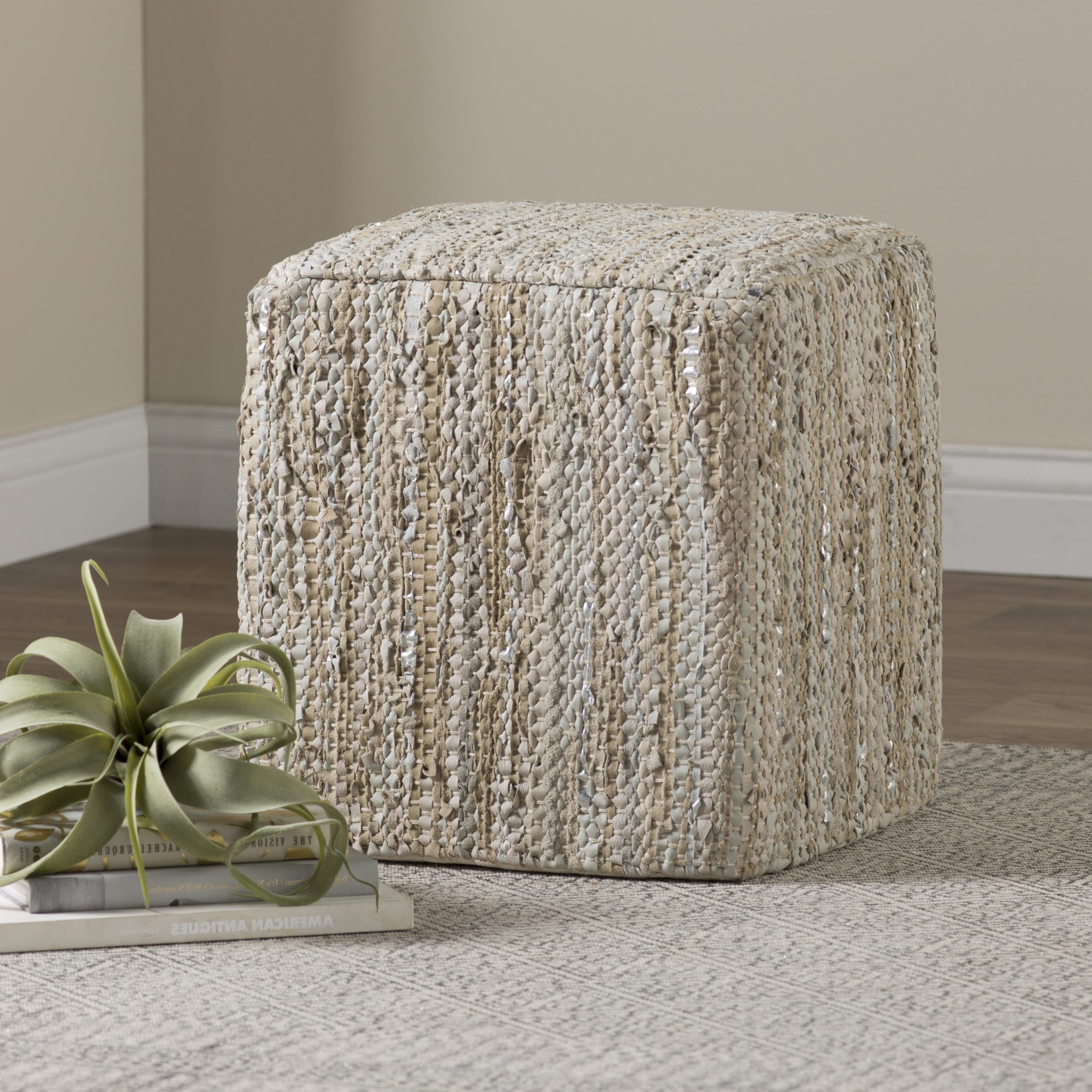 Most Recent Square Pouf Ottomans Pertaining To Mistana™ Dace Vegan Leather Pouf & Reviews (View 10 of 10)