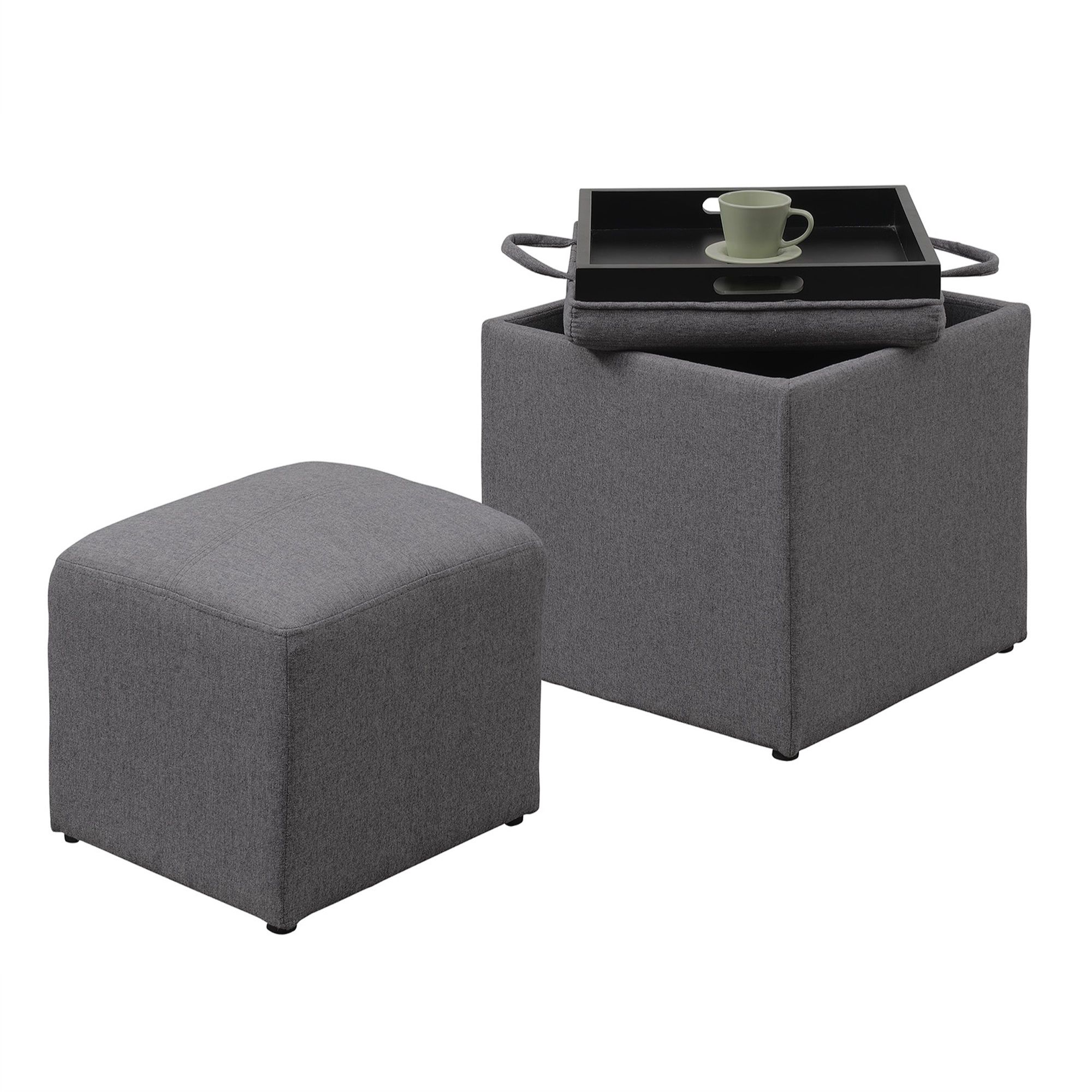 Most Recently Released Ottomans With Stool And Reversible Tray Regarding Ergode Designs4comfort Park Avenue Single Ottoman With Stool And Reversible  Tray – Walmart (View 9 of 10)