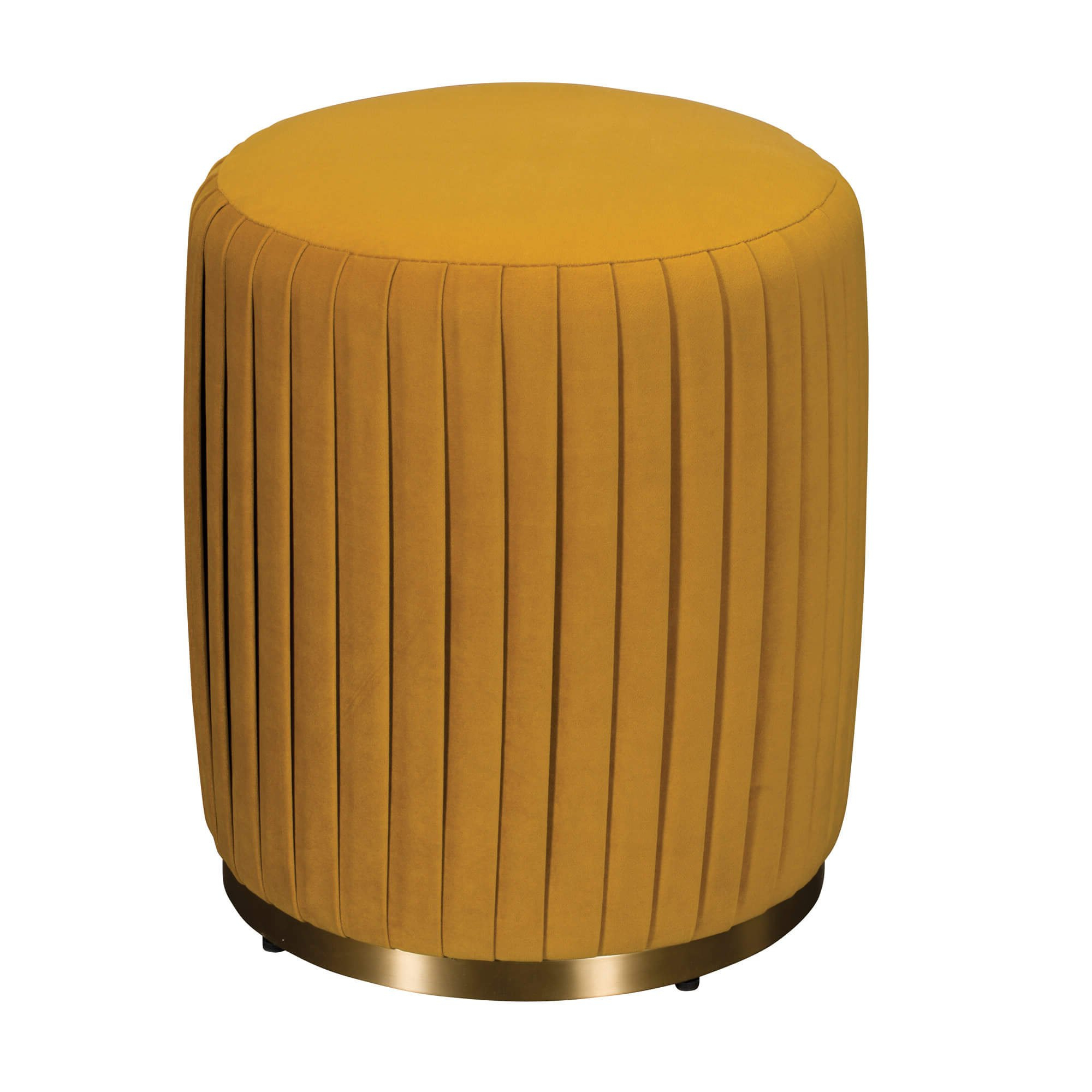 Ottomans With Stool Inside Favorite Pleated Turmeric Velvet Ottoman Stool (Photo 3 of 10)