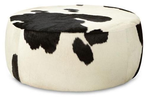 Popular Lind Round Cowhide Ottomans – Cocktail Tables – Living Spaces – Room & Board Throughout White Cow Hide Ottomans (View 7 of 10)