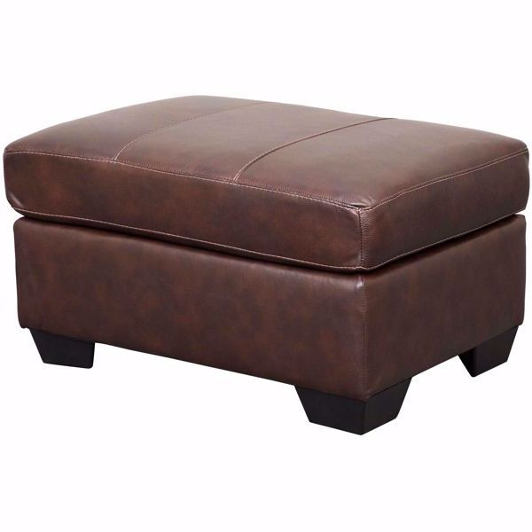 Preferred Morelos Brown Italian Leather Ottoman – Ashley Furniture (View 1 of 10)