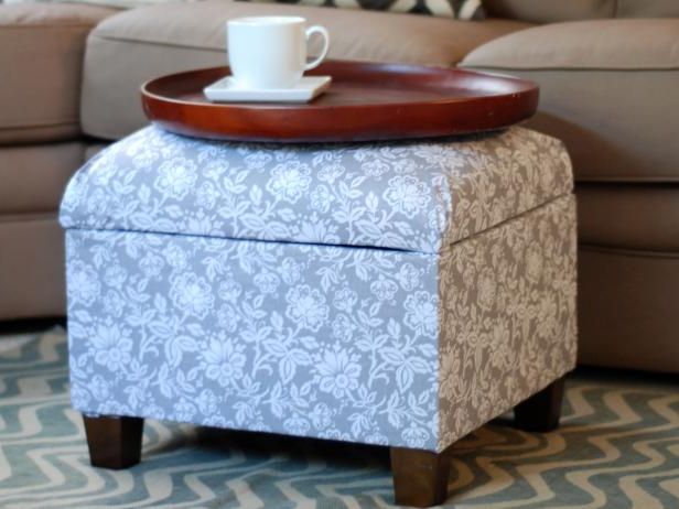 Trendy Fabric Upholstered Ottomans In How To Re Cover An Upholstered Ottoman (View 6 of 10)
