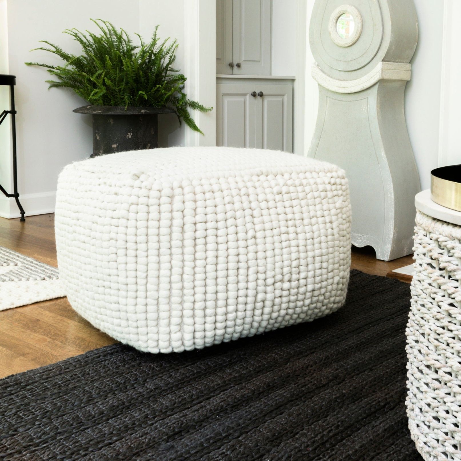 Trendy New Zealand Wool Square Pouf – On Sale – Overstock – 31638197 Inside Square Pouf Ottomans (View 8 of 10)