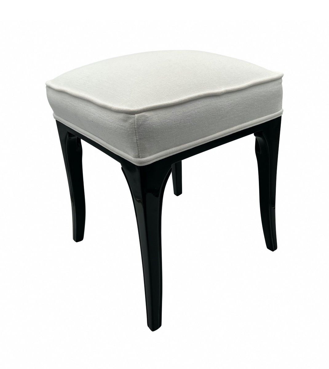 Trendy White Lacquer Ottomans With Regard To Art Deco Stool, Black Lacquered Oak, France Circa 1940 – Design Seats (View 6 of 10)