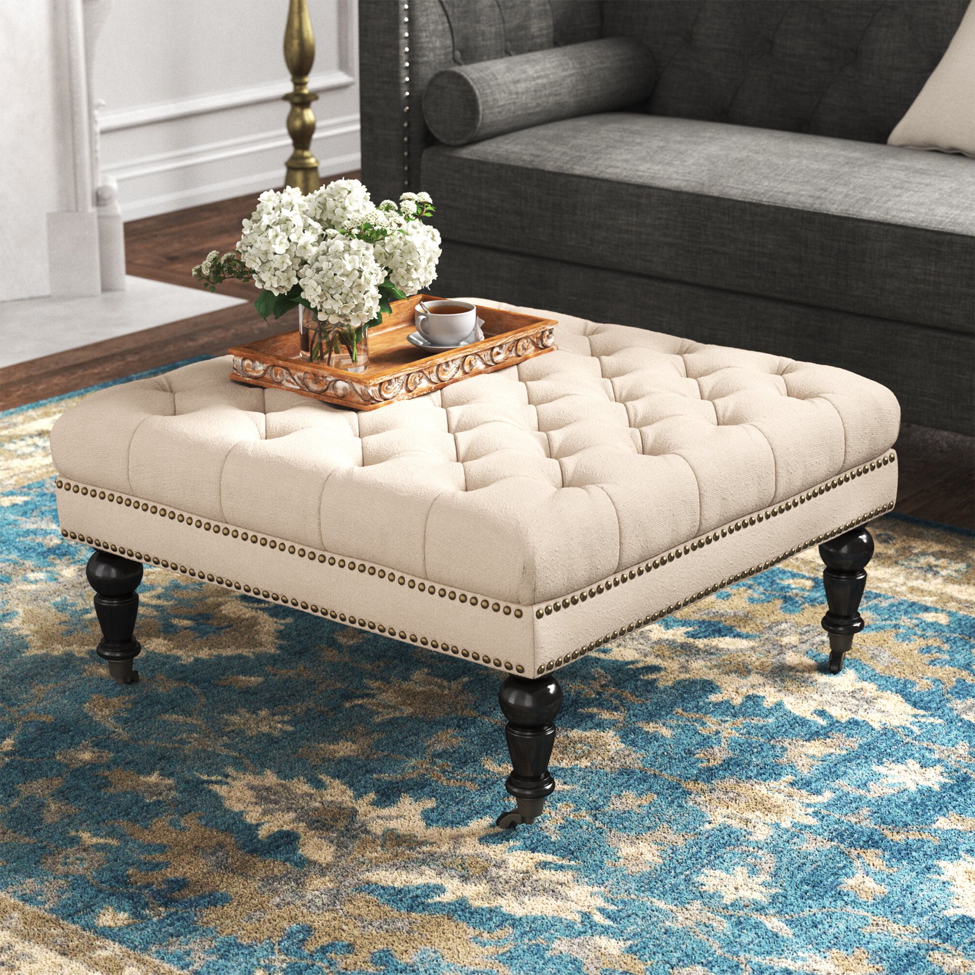 Upholstered Ottomans Pertaining To Most Recently Released Kelly Clarkson Home Landis Upholstered Ottoman & Reviews (View 5 of 10)