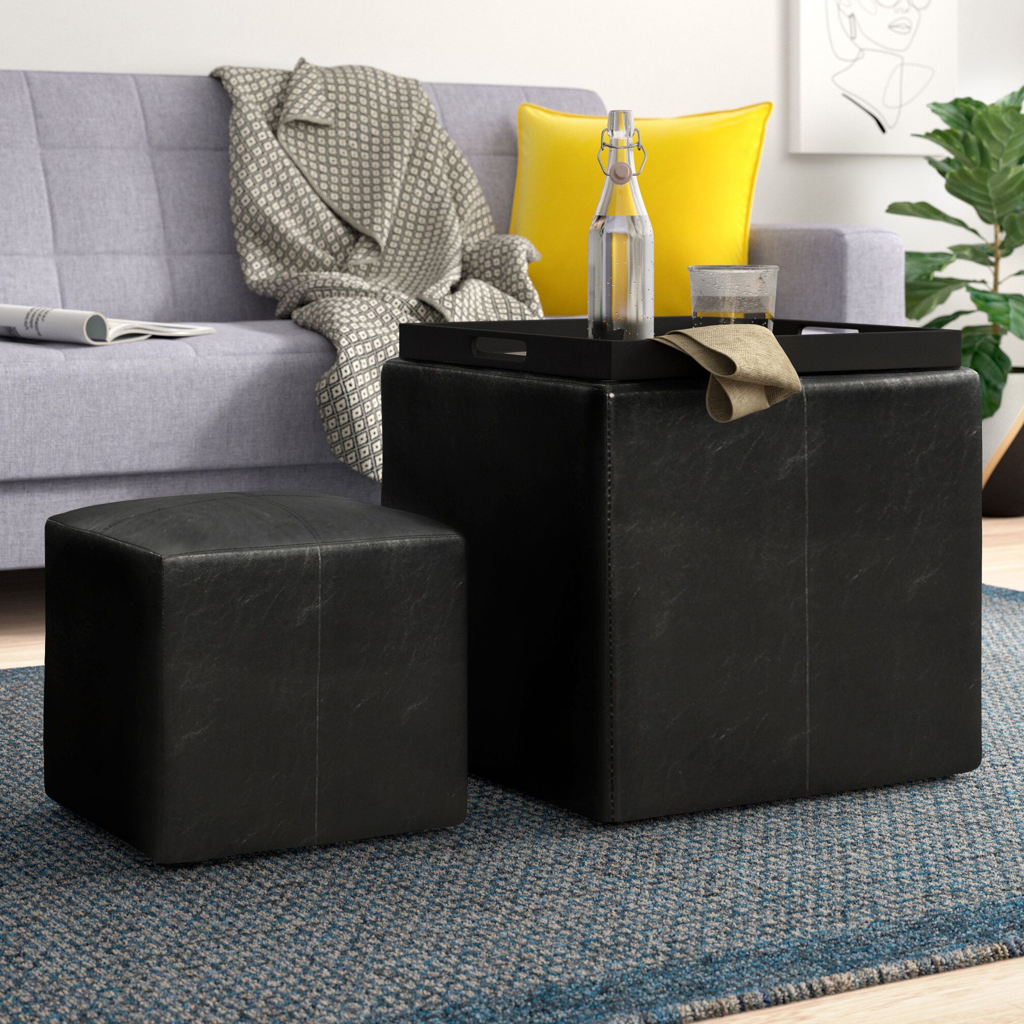 Wayfair Within 2017 Ottomans With Stool And Reversible Tray (View 1 of 10)
