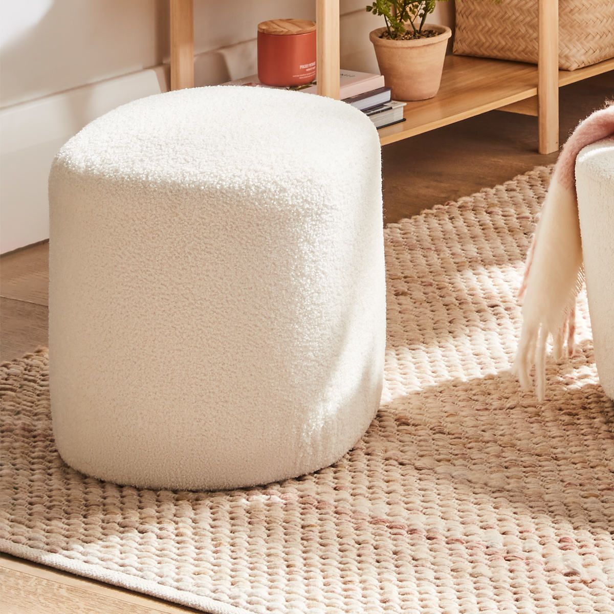 Well Known Boucle Ottomans Inside Brand New White Boucle Ottoman New Foot Stool Seat Chaise (View 10 of 10)