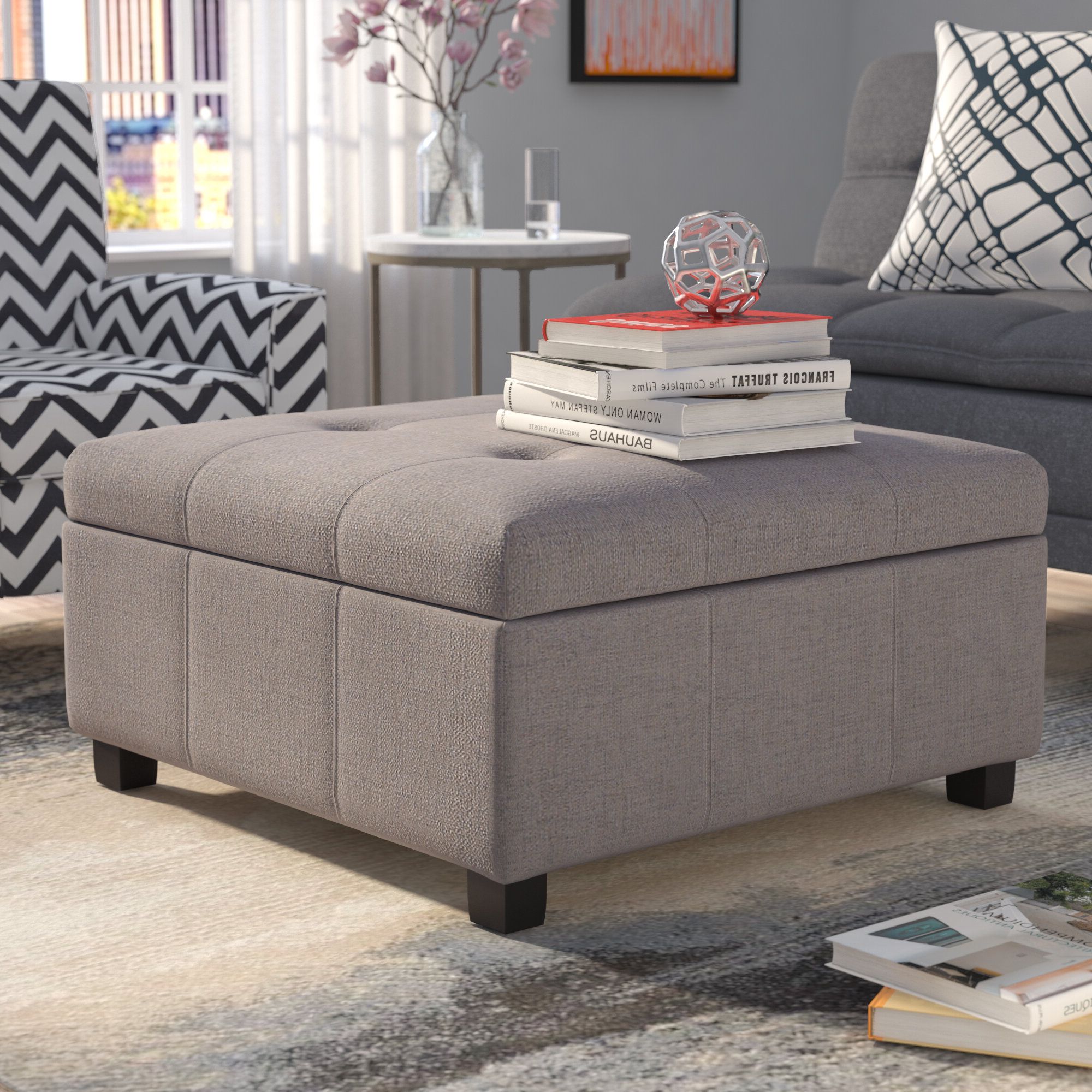 Well Known Square Ottomans With Regard To Wade Logan® Jamil Upholstered Storage Ottoman & Reviews (View 9 of 10)