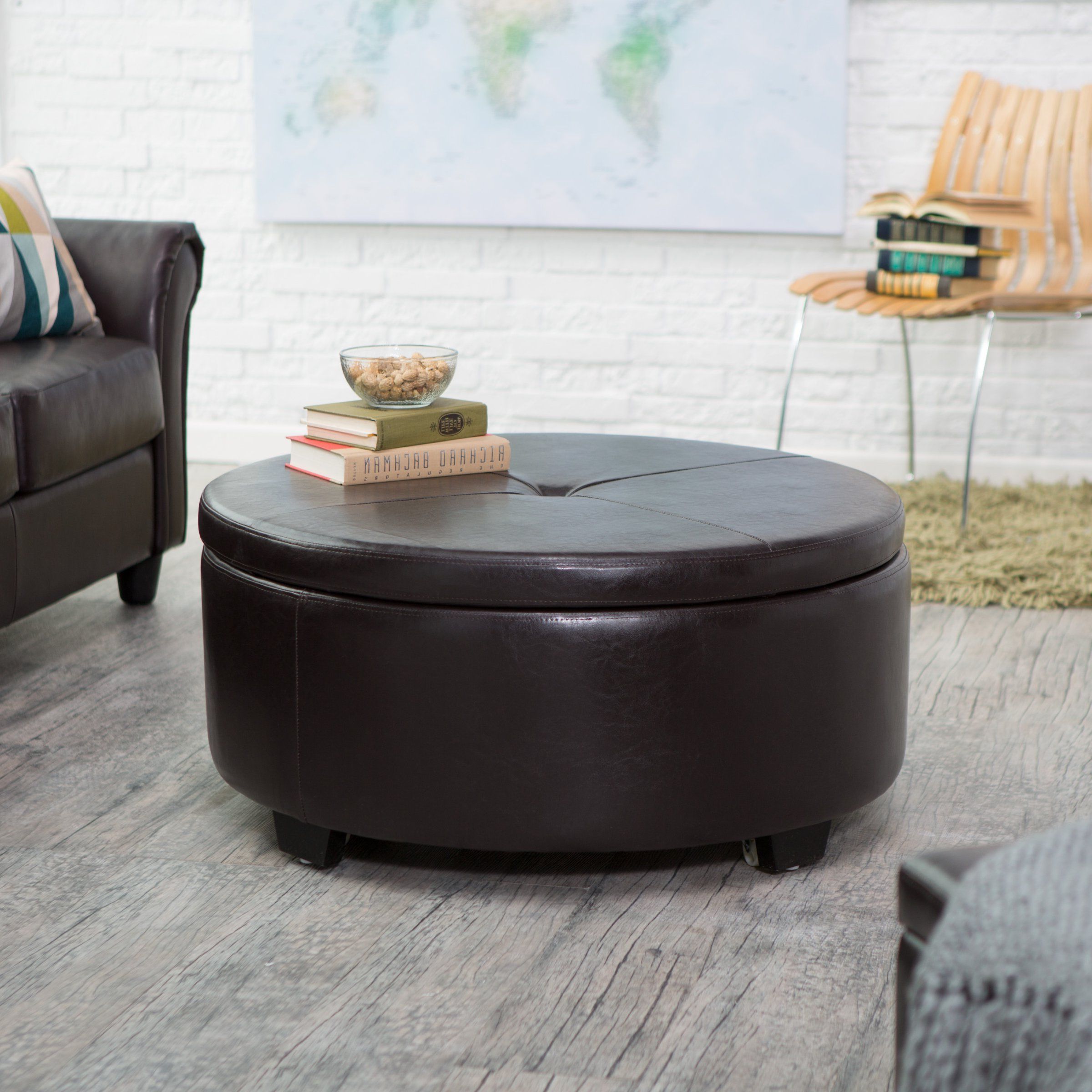 Widely Used 36 Top Stylish Brown Leather Ottoman Coffee Tables (View 6 of 10)