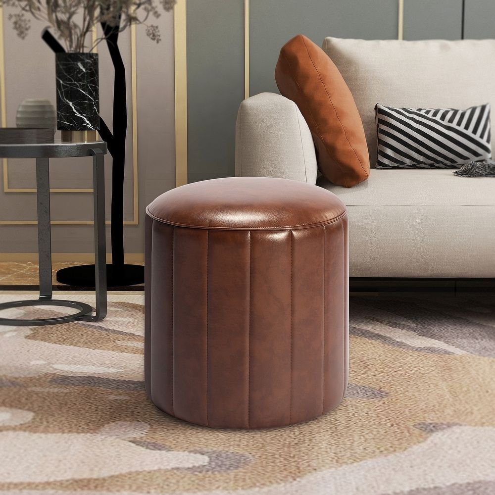 Widely Used Brown Wash Round Ottomans With Buy Brown, Round Ottomans & Storage Ottomans Online At Overstock (View 5 of 10)