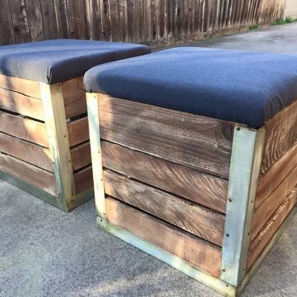 Wood Storage Ottomans Pertaining To Recent Pallet Wood Storage Ottoman With Storage – Ryobi Nation Projects (View 5 of 10)