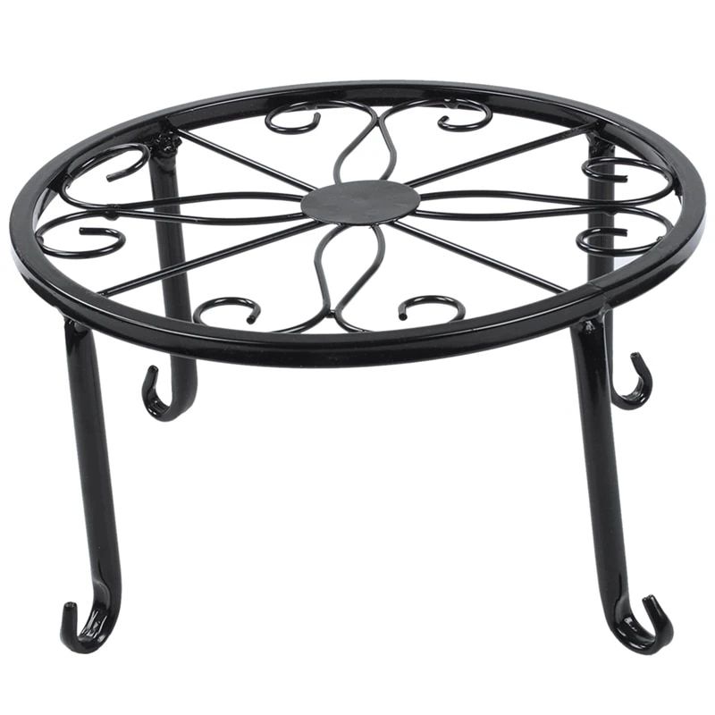12 Inch Plant Stands Inside Most Popular 12 Inch Heavy Pot Plant Stand, Set Of 2, Art Forged Pot Trivet, Solid Iron  Pot Holder, Decorative Garden Pot Holder, Black – Pot Trays – Aliexpress (View 10 of 10)