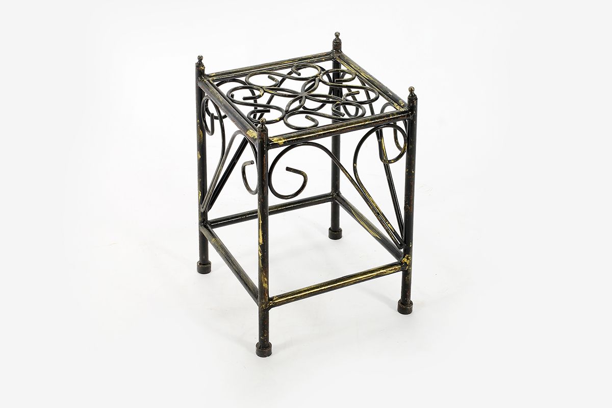 13″ Small Lattice Square Cast Iron Plant Stand Inside Well Known Iron Square Plant Stands (View 3 of 10)
