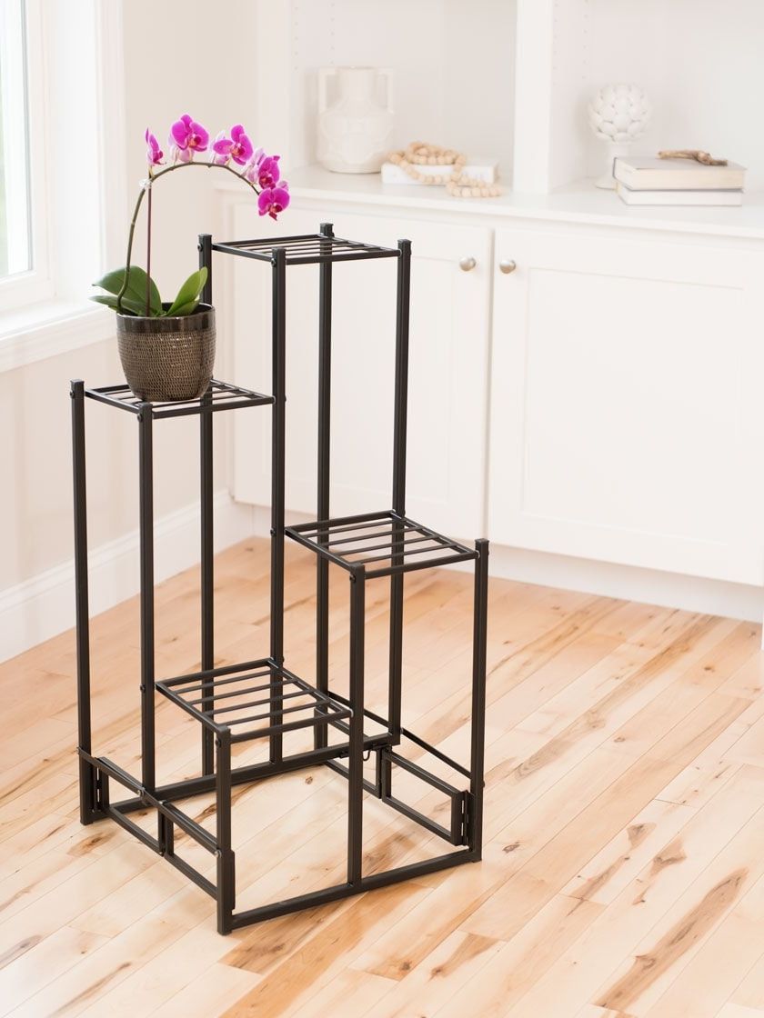 2017 Four Tier Metal Plant Stands Intended For 4 Tier Squares Foldable Plant Stand (View 8 of 10)