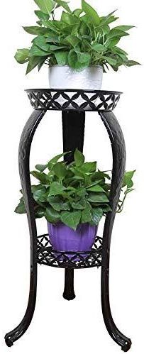 2017 Metal Potted Plant Stand, 32inch Rustproof Decorative Flower Pot Rack With  Indoor Outdoor Iron Art Planter Holders Garden Steel Pots Containers  Supports Corner … (View 10 of 10)