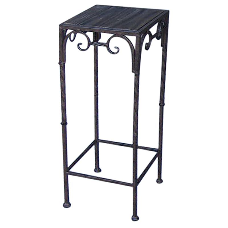2018 Square Wood Top Plant Stand With Brown Twist Metal Leg, Large (View 8 of 10)