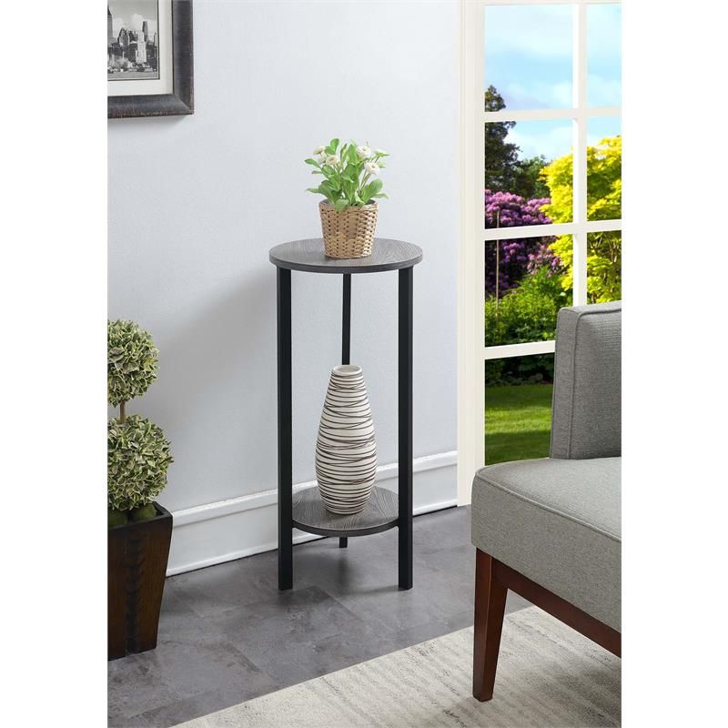 31 Inch Plant Stands For Best And Newest Convenience Concepts Graystone 31 Inch 2 Tier Plant Stand, Weathered  Gray/black – Walmart (View 5 of 10)