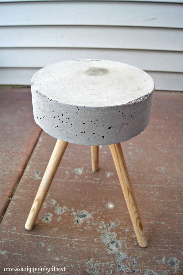$5 Diy Concrete Plant Stand – Dwelling In Happiness Regarding 2017 Cement Plant Stands (View 3 of 10)