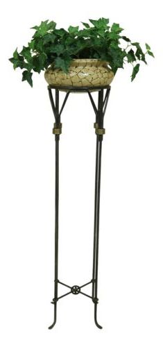 52061ec: Maitland Smith Iron & Brass Base Planter Stand (View 6 of 10)