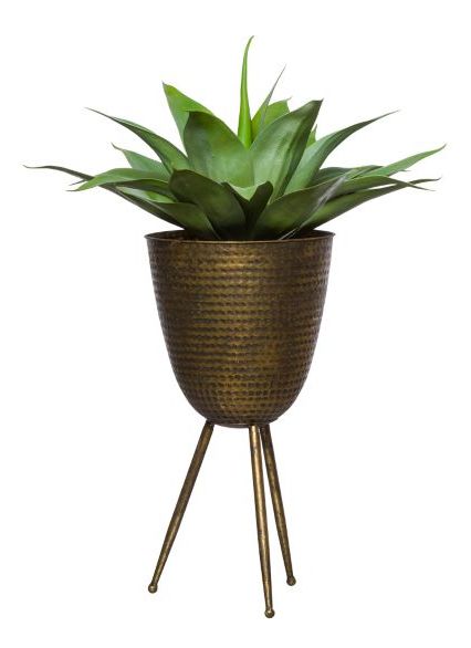 Agave In Bronze Plant Stand – Lux Art Silks Intended For Fashionable Bronze Plant Stands (View 8 of 10)