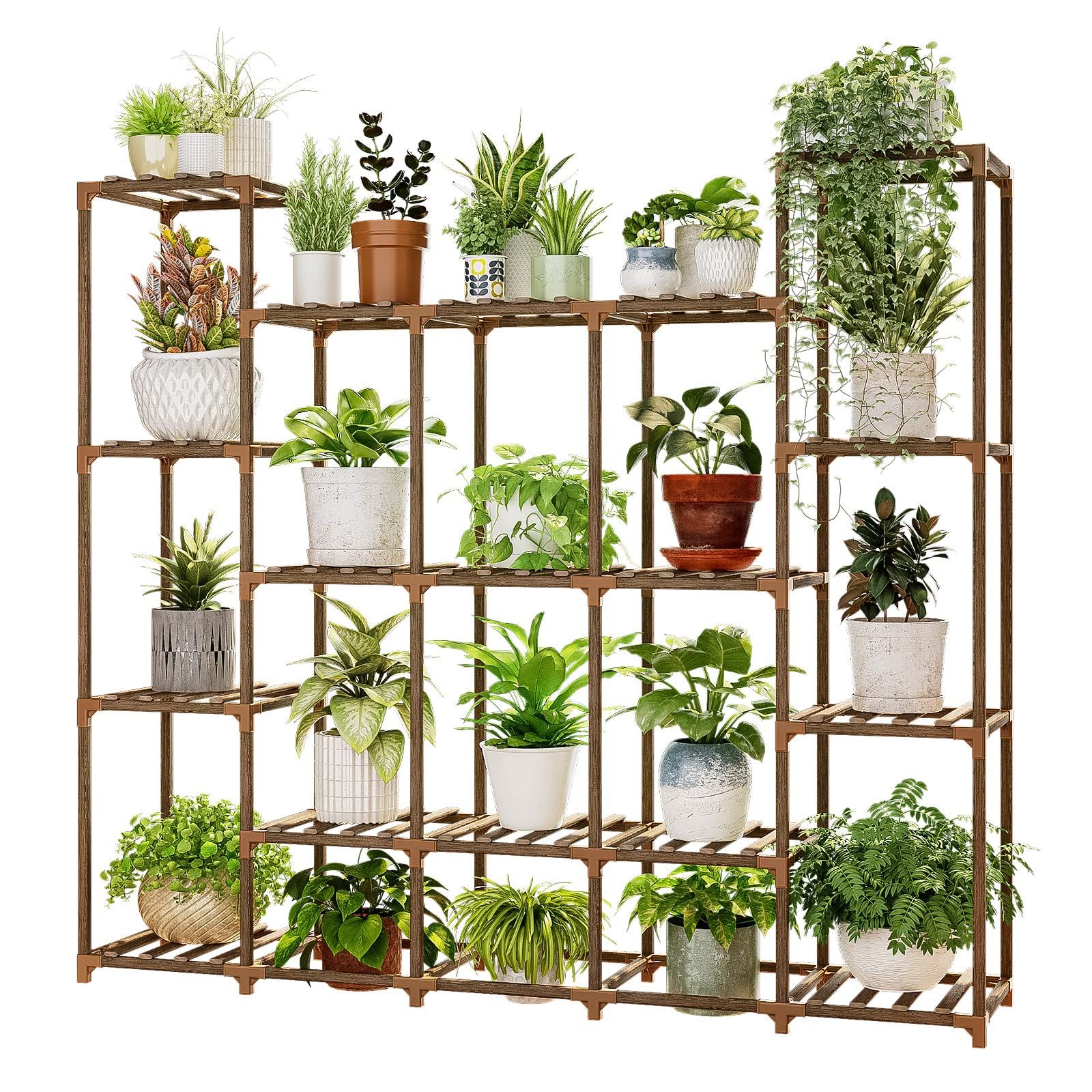 Amazon: Bamworld Large Plant Stand Indoor Outdoor Plant Shelves Indoor  Plant Holder For Living Room Outdoor Plant Rack Indoor Multiple Plants  Patio Balcony Garden : Everything Else With Regard To Best And Newest Wide Plant Stands (View 4 of 10)