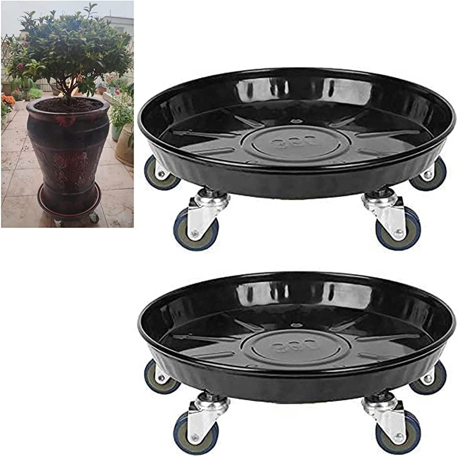 Amazon: Plant Stand With Wheels 16 Inch 2pcs, Metal Heavy Duty Plant  Caddy With Wheels Garden Plant Pot Mover With 5 Iron Wheels Rolling Plant  Stand Plant Dolly Holder Rolling Planter Coaster : Intended For Most Up To Date 16 Inch Plant Stands (View 3 of 10)