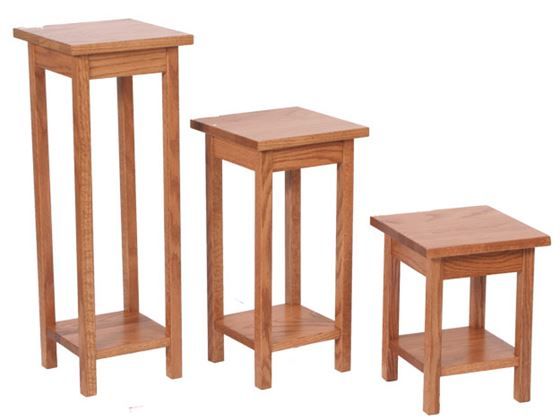 Amish Made Solid Oak Plant Stand Set In Widely Used Oak Plant Stands (View 6 of 10)